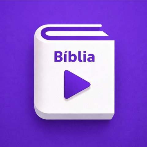 Logo do Estúdio Play: livro da Bíblia com botão de play