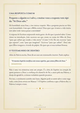 Página de texto do e-book, com Romanos 8:16 em destaque